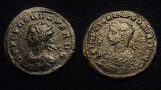 Roman Imperial 2 Billon Antoniniani Emperor Probus Ad 276 - 282 photo