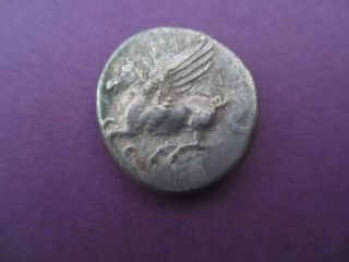 Corinth Silver Stater Ancient Greek Coin Circa 350 Bc Pegasus And Athena - Scarce photo