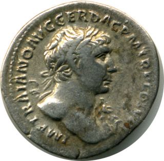 Rome,  Trajan (98 - 117 Ad) Silver Denarius,  Vf photo