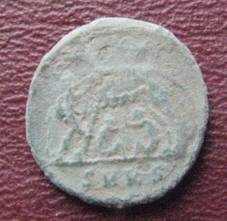 Authentic Ancient Roman Coin Vrbs Roma,  Romulus & Remus Uncleaned Coin 12702 photo