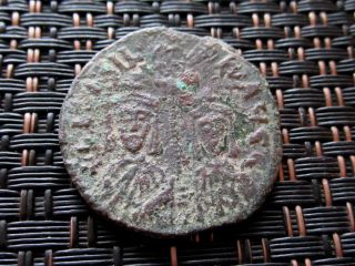 Basil I And Constantine Vii Ae Follis Constantinople Ancient Byzantine Coin photo