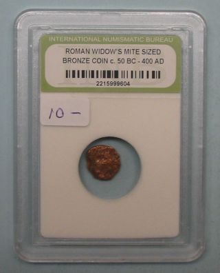 Roman Mite - Sized Coin,  Bronze,  Encased. .  Coinboxguy photo