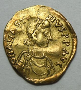 Byzantine Empire Anastasius.  491 - 518.  Av Tremisis Sear 8 photo