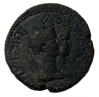 Unique Augustus And Rhoemetalkes I 11 - 12n.  Chr.  Bronze Coin 9.  93g/23mm M - 416 photo