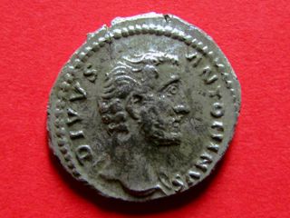 Rare Roman Silver Denarius Of Emperor Antoninus Pius photo