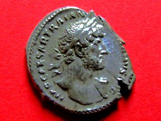 Rare Roman Silver Denarius Of Emperor Hadrian photo