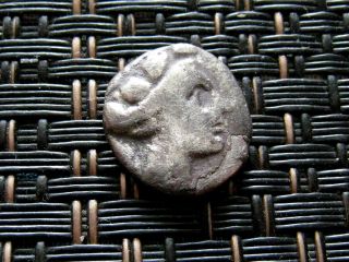 Ancient Greek Coin - Greek City Histiaia In Euboia - Silver Ar Diobol 300 - 200 Bc photo
