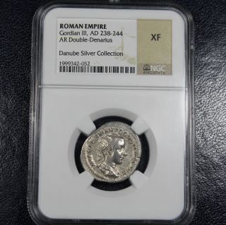 238 - 244 Ad Gordian Iii Ar Double Denarius Ngc Xf - Roman Empire - Silver (052) photo
