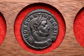 Large Ancient Roman Bronze Follis Coin Of Emperor Constantius Chlorus - 293 Ad photo