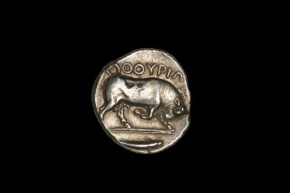 Ancient Greek Silver Stater Coin Of Thurium - 400 Bc photo