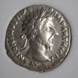 Slabbed Silver Denarius Of Marcus Aurelius,  166 Ad.  Pax Reverse photo