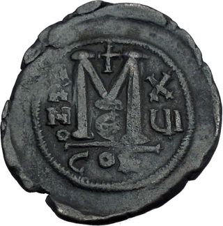 Justinian I 527ad Very Big Ancient Authentic Medieval Byzantine Coin I44488 photo