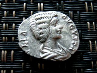 Silver Ar Denarius Of Julia Domna Wife Of Septimius Severus Ancient Roman Coin photo