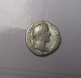 Antique Coin Silver Antoninus Pius Roman Denarius Ad 138 - 161 0116 photo