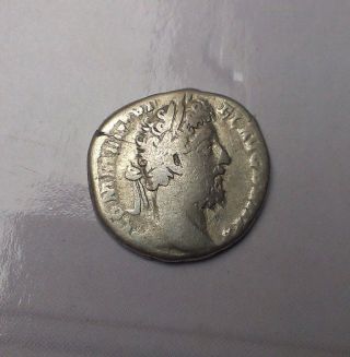 Antique Coin Silver Commodus Roman Denarius Ad 177 - 192 0117 photo