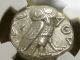 Greek Athena - Owl 393 - 294 Bc.  Silver Tetradrachm Au Star Ngc - Pq Coins: Ancient photo 3