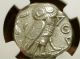 Greek Athena - Owl 393 - 294 Bc.  Silver Tetradrachm Au Star Ngc - Pq Coins: Ancient photo 5