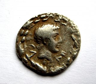 10 A.  D British Found Emperor Augustus Roman Imperial Silver Denarius Coin.  Vf photo