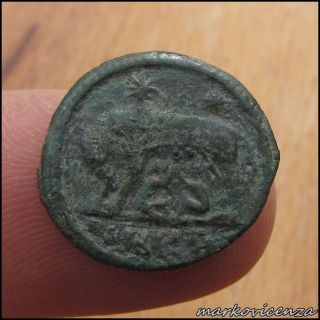 Vrbs Roma Ancient Roman Bronze Unclined Coin photo