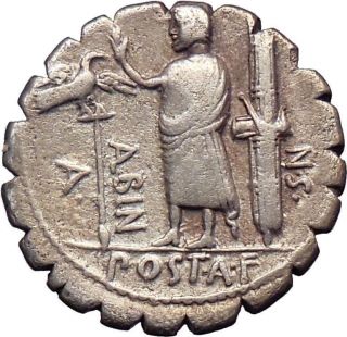 Roman Republic Postumius,  Albinus 81bc Rare Ancient Silver Coin Eagle I28517 photo