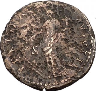 Domitian 92ad Huge Ancient Roman Coin Fortuna Luck Wealth Symbol Rare I35618 photo