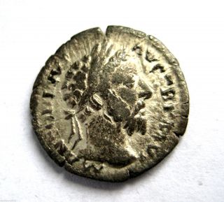 145 A.  D British Found Marcus Aurelius Roman Imperial Silver Denarius Coin.  Vf photo