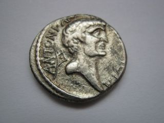 Roman Coin Of Mark Antony & Cleopatravii,  Ar Denarius,  32 B.  C. photo