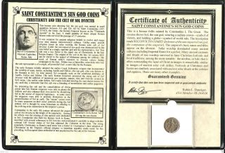 Constantine The Great Sun God Coin With Album,  Certificate And Story photo