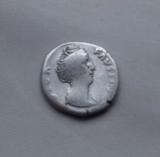 Antique Coin Silver Faustina Senior Roman Denarius 138 - 141 A.  D 0118 photo