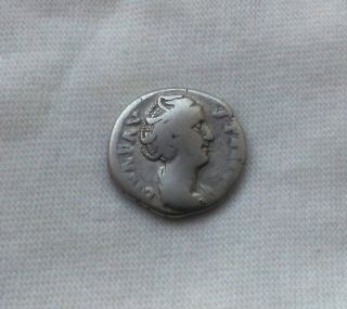 Antique Coin Silver Diva Faustina Roman Denarius Ad 138 - 141 A.  D 0122 photo