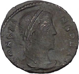 Constans Constantine The Great Son Ancient Roman Coin Glory Of Army I42486 photo