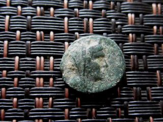 Ancient Greek Bronze Coin Unknown Tripod Very Interesting / 12mm photo