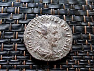 Silver - Billon Antoninianus Of Philip I 244 - 249 Ad Ancient Roman Coin photo