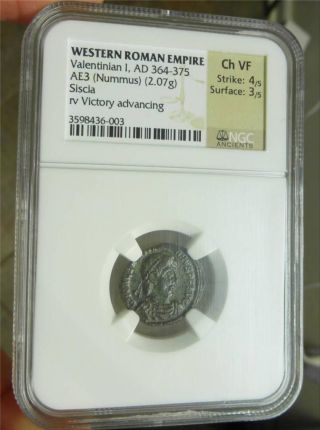 364 Ad Ngc Choice Vf Valentinian 1 Nummus 1 West Roman Empire Ancient Coin photo