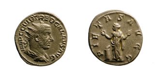 R50: Roman Imperial Silver Coin : Antoninianus - Trebonianus Gallus 251 - 253 Ad photo