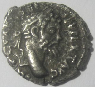 Roman Empire Settimius Severus Denario With Moneta Silver Coin photo