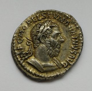 Macrinus Silver Denarius - Authentic Ancient Roman Coin photo