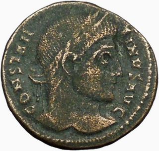Constantine I The Great 321ad Ancient Roman Coin Wreath Of Success I34846 photo
