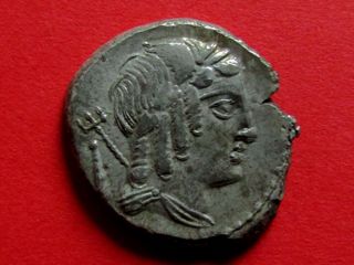 Rare Roman Anonymous Republic Silver Denarius photo