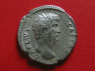 Rare Roman Silver Denarius Of Lucius Aelius Caesar photo