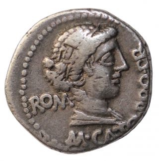 M.  Porcius Cato 47 - 46 Bc Ar Denarius Ancient Roman Republic Silver Coin Rome photo