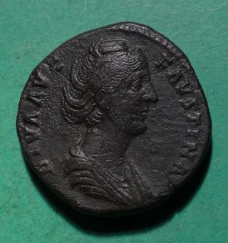 Tater Roman Imperial Ae Sestertius Coin Of Faustina Sr Aeternitas photo