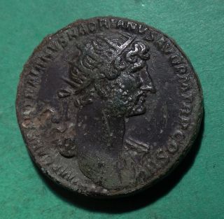 Tater Roman Imperial Ae Dupondius Coin Of Hadrian Salvs Pv Blica photo