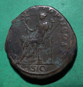 Tater Roman Imperial Ae Sestertius Coin Of Severus Alexander Pax photo