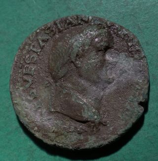 Tater Roman Imperial Ae As Coin Of Vespasian Ivdaea Capta photo