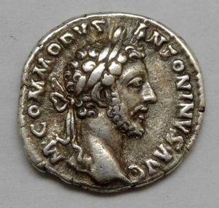 Ancient Roman.  Commodus Ar Denarius. photo