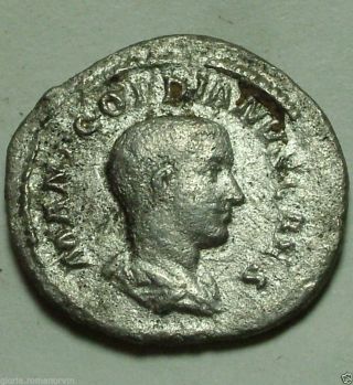 Rare Ancient Roman Silver Coin Gordian Sacrifisial Implements Denarius photo
