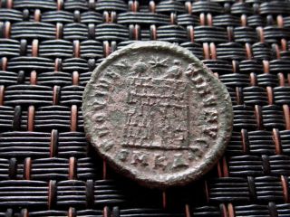 Follis Constantine The Great 307 - 337 Ad Camp Gate Silvered Ancient Roman Coin photo