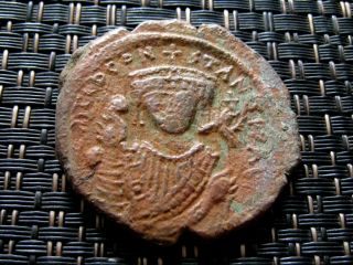 Tiberius Ii 578 - 582 Ad Ae Follis Constantinople Bronze Coin Large 