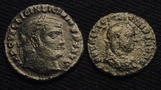 Roman Imperial 2 Folli Licinius I & Licinius Ii (as Caesar) Ad 308 - 324 photo